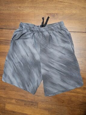 all in motion Gray Brush-Pattern Kids Athletic Shorts